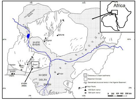 A simplified geological map of Nigeria showing Akure area (After... | Download Scientific Diagram