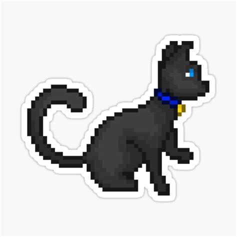 "Black Cat Pixel Art" Sticker for Sale by TatsuyoDragneel | Redbubble