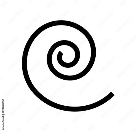 Simple, black spiral symbol, isolated on white background Stock Vector | Adobe Stock