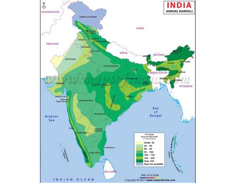 Buy Annual Rainfall Map of India | Annual Rainfall Map Of India