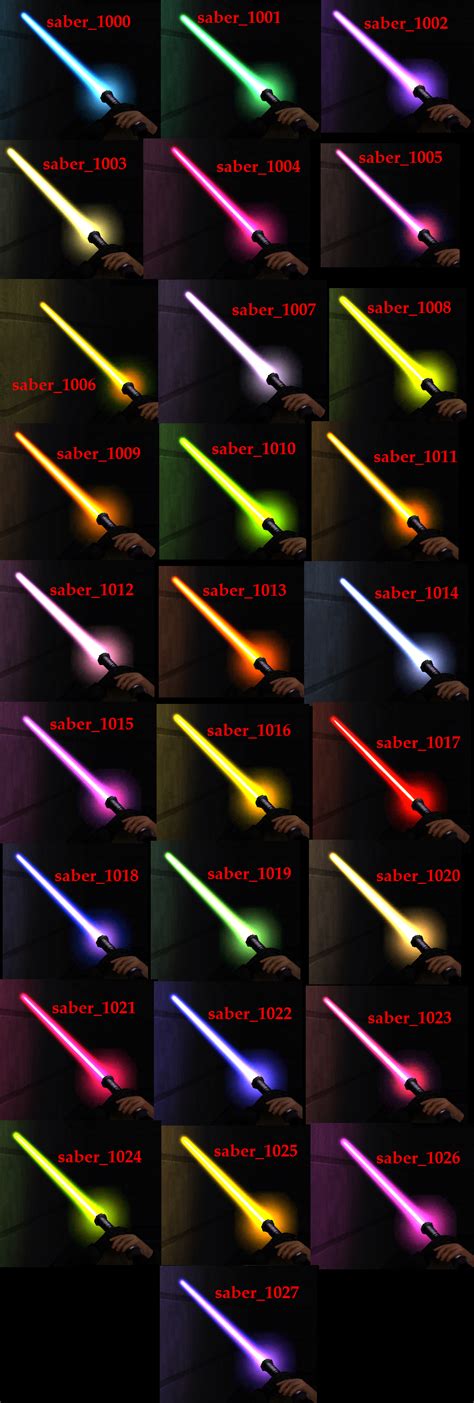 28 New Saber Colors | SWJKA.COM - Игровое сообщество #1 по Jedi Academy