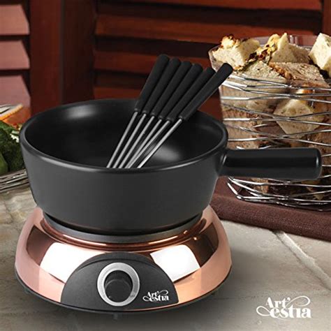 Artestia 2-QT Electric Fondue Pot for Chocolate Cheese, 1500W Oil ...