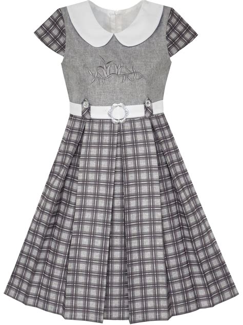 Girls Dress Gray Plaid Belted School Uniform Pleated Hem 4 Years | Walmart Canada