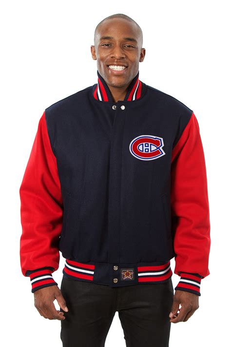 Montreal Canadiens Embroidered Wool Jacket - Navy/Red | J.H. Sports Jackets