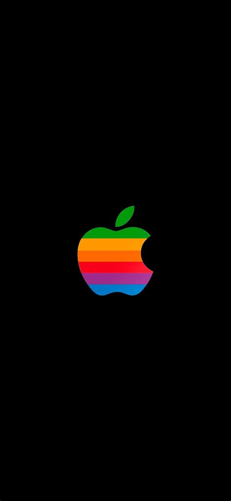 The Rainbow Apple Logo, black and rainbow HD phone wallpaper | Pxfuel