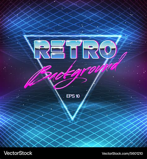 80s Retro Sci-Fi Background Royalty Free Vector Image