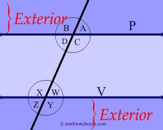 Parallel Lines, a Transversal and the angles formed. Corresponding ...