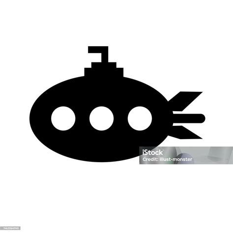 Submarine Silhouette Icon Warship Vector Stock Illustration - Download ...