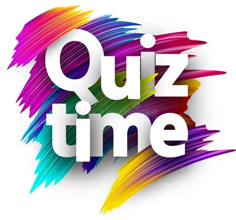 Quiz Time Card with Colorful Brush Strokes. Stock Vector - Illustration ...