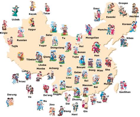 Chinese Ethnic Minorities, 55 Ethnic Groups in China: Ethnic Groups Map ...