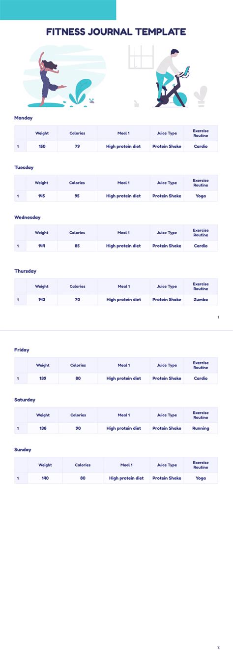 Fitness Journal Template - PDF Templates | Jotform