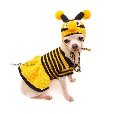 Bee Dog Costume Halloween Dog Costume Bee Crochet Dog Hats | Etsy