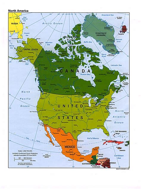 Large political map of North America. North America large political map ...