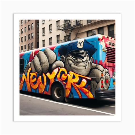 New York City Bus Art Print by N8Zpaintz - Fy