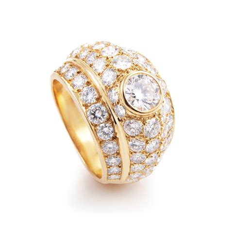 Estate Cartier 18K Yellow Gold Diamond Ring | Luxury Bazaar | www.luxurybazaar.com