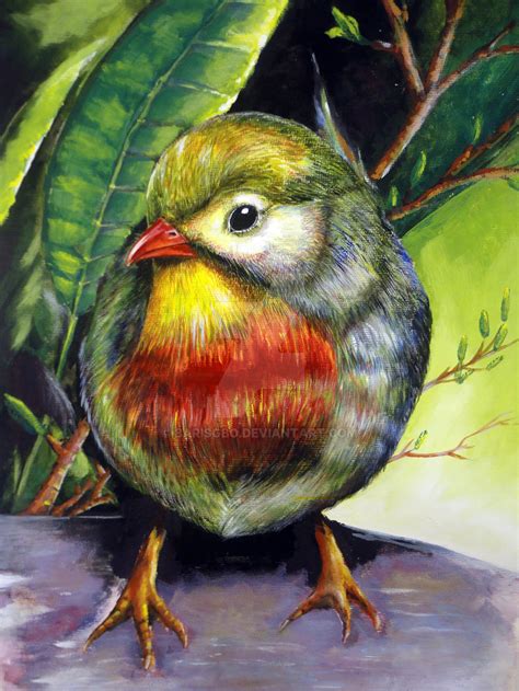 nightingale bird gouache study by barisgbo on DeviantArt