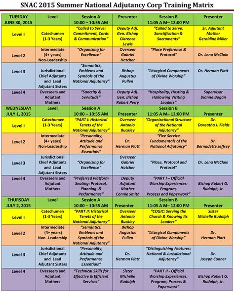 2015 Academy Schedule – COGIC Adjutancy