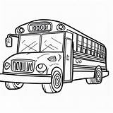 Bus School Drawing Coloring Kids Pages Line Children Drawings Painting  sketch template