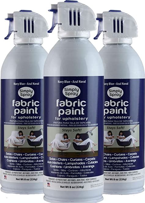 Simply Spray Upholstery Fabric Spray Paint 8 Oz. Can 3 Pack Navy Blue: Amazon.co.uk: DIY & Tools