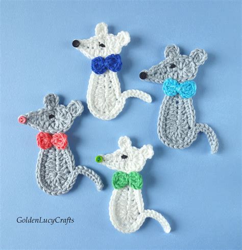 Crochet Mouse Applique | AllFreeCrochet.com