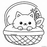 Fluffy Cat Sleeping In A Basket Coloring Page 52314 41377 sketch template