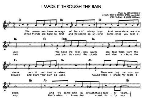 MADE IT THROUGH THE RAIN Sheet music | Easy Sheet Music