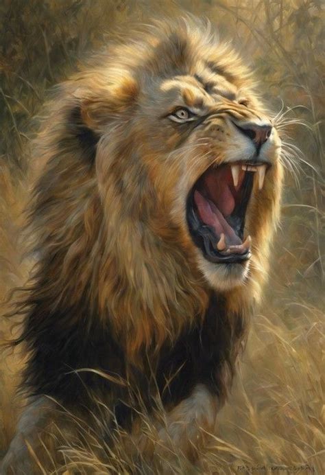 Majestic Lion Roar - Captivating Wildlife Art