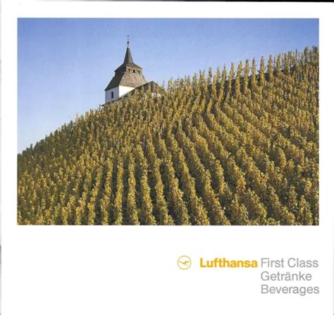 LUFTHANSA AIRLINES FIRST Class Beverages WINE CELLAR Menu - Moselle Vineyard $17.95 - PicClick CA