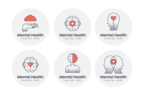 Free Vector | Mental health logo collection