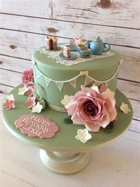 Afternoon Tea - CakesDecor | Tea party cake, Afternoon tea cakes, 70th birthday cake