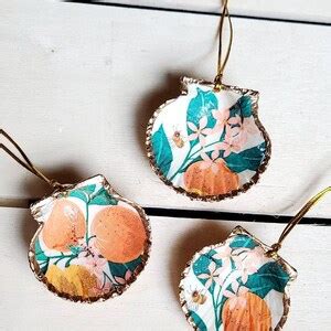 Set of 3 Scallop Shell Ornaments, Seashell Ornaments - Etsy