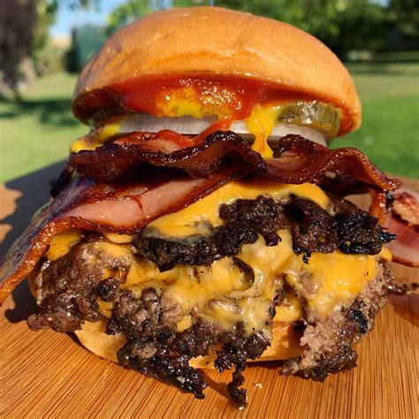 Homemade Double Bacon Cheeseburger