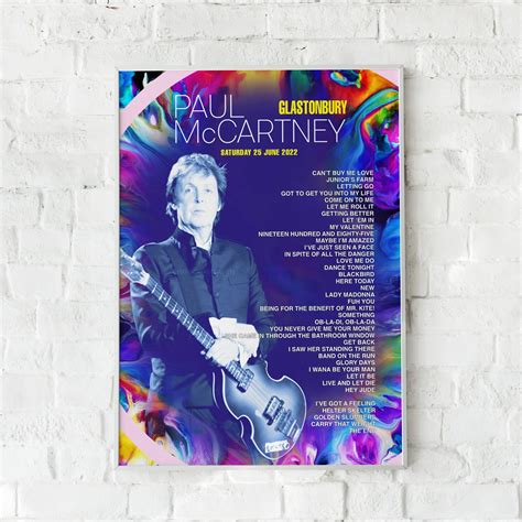 Paul McCartney Glastonbury Festival 2022 Setlist Print – britrockheaven