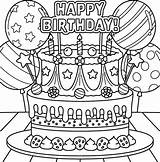 Happy Birthday Cake Coloring Page For Kids 27584526 Vector Art At Vecteezy sketch template