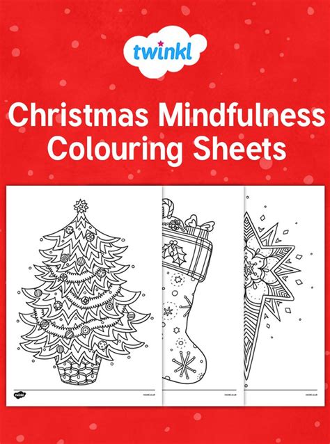 Christmas Mindfulness Colouring Sheets | Mindfulness colouring ...