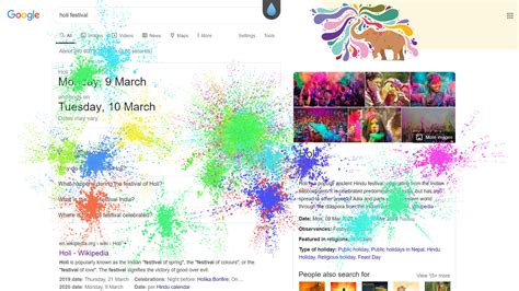 Google easter egg lets you cover search results in color for Holi festival