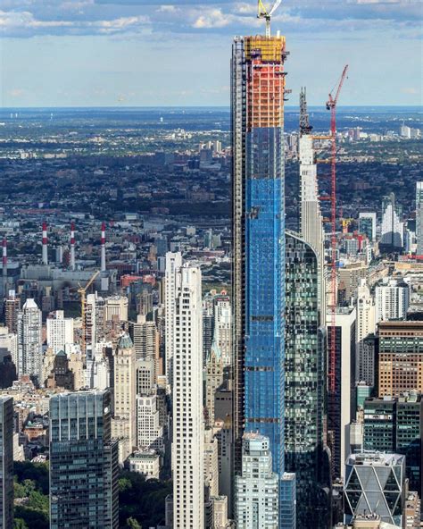 Central Park Tower Officially Tops Out 1,550 Feet Above Midtown ...