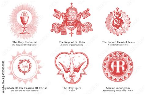 Catholic Symbols vector set, vintage engraving Stock-Illustration | Adobe Stock