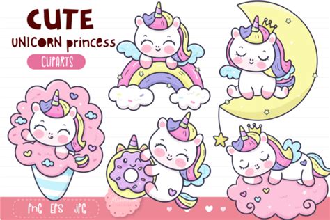 Cute Unicorn Princess. Kawaii Pony Baby Graphic by vividdiy8 · Creative Fabrica