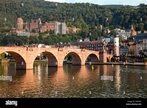 The Heidelberg Castle, the Old Bridge and Neckar river in Heidelberg Stock Photo, Royalty Free ...