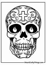 Girl Sugar Skull Coloring Page sketch template