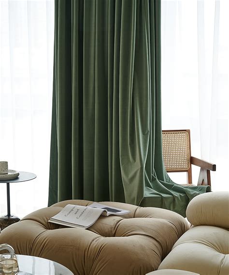 Pair of Luxury Sage Green Velvet Curtains Bedroom/living of | Etsy