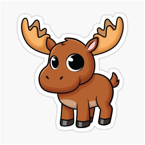 "Cute Baby Moose - Animal Lover" Sticker for Sale by PrintPress | Redbubble