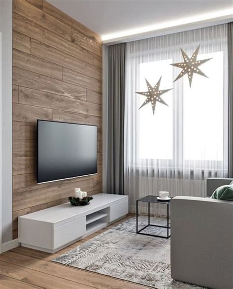 20 Minimalist TV Backdrop With Wood Accents – OBSiGeN