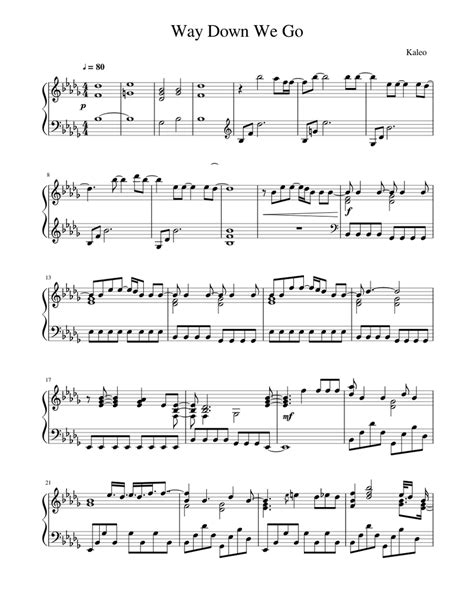 Way Down We Go Sheet music for Piano (Solo) | Musescore.com