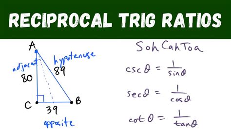 Reciprocal Trig Ratios (sine, Cosine, Tangent, Cosecant,, 58% OFF