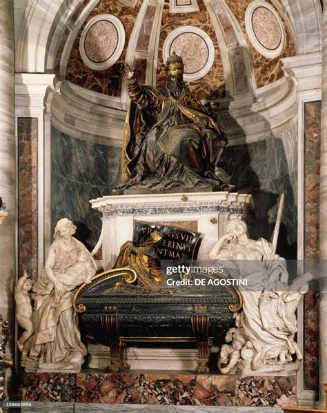 Tomb of Pope Urban VIII bronze, gilt bronze and marble monument by ...