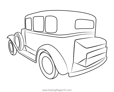 Vintage Classic Car Coloring Page for Kids - Free Vintage Cars ...