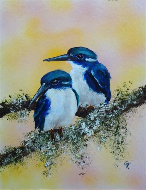 Kingfisher Paintings in Acrylic. - Gerry's Paintbrush