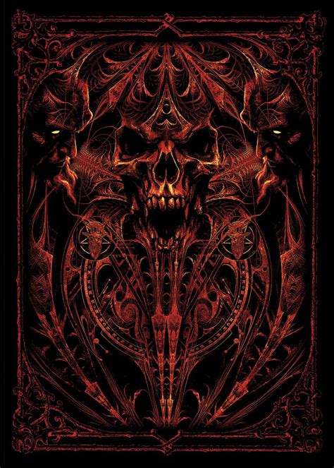 'Hell Skull' Poster, picture, metal print, paint by Diego Gedoz de ...